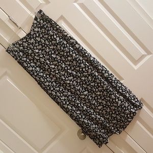 VTG LAURA ASHLEY Black White Floral Button Skirt